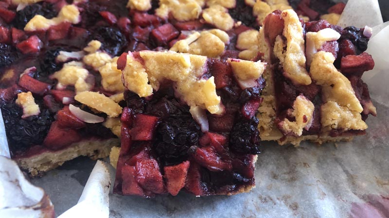 Boy Bakes Treats - Apple Berry Crumble Slice